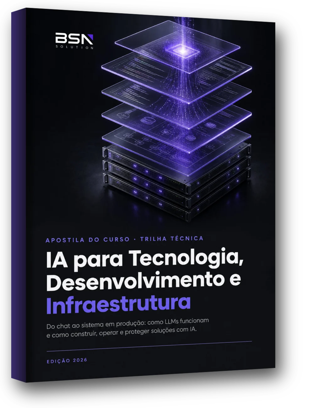 Capa da apostila IA para Tecnologia, Desenvolvimento e Infraestrutura